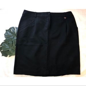 Black Cotton Mini Skirt